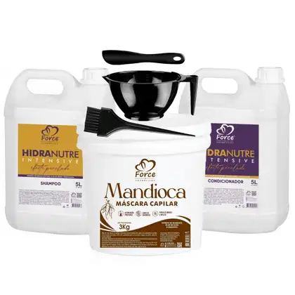 Imagem do produto Kit Profissional Lavatório 5L Hidratante Capilar Perolado Galão + Hidratação Capilar de Mandioca 3Kg