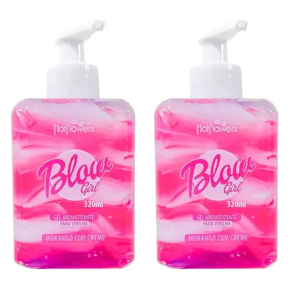Imagem do produto Kit 2 Blow Girl Hidratante Aveludado Beijável para Região Pélvica e Virilha Morango com Creme 320ml