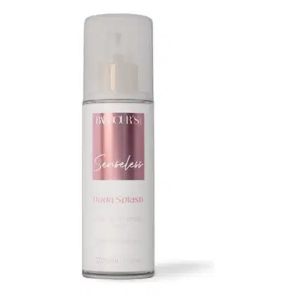 Frasco de corpo Barbour's Beauty Senseless, com rótulo rosa e branco, contendo 200 ml de produto. O frasco possui formato cilíndrico com tampa transparente, apresentando a marca e o nome do produto de forma clara.