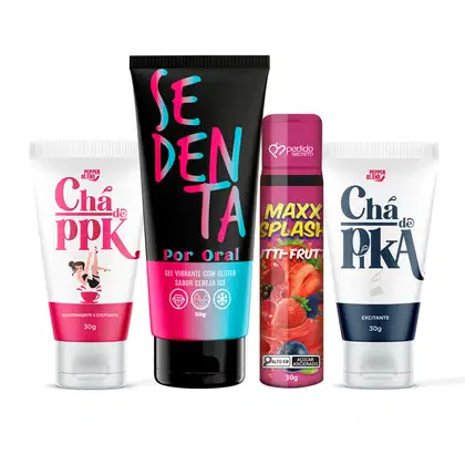 Imagem do produto Kit Sensorial e Bem-Estar a Dois - Géis Beijáveis, Adstringente e Vigor Masculino (4 Itens)