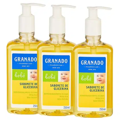 Imagem do produto Kit c/3 sabonetes Líquidos Glicerina Granado Bebê Tradicional 250ml