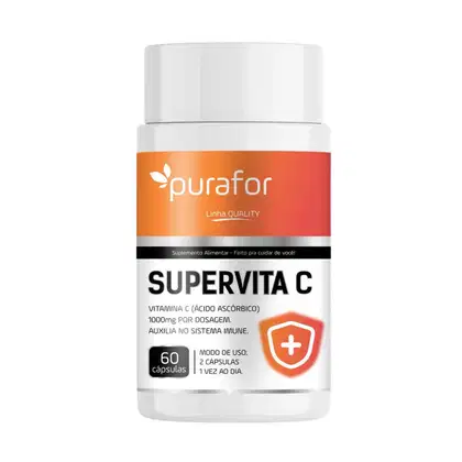 Suplemento Alimentar Purafor Supervita C, 60 cápsulas.