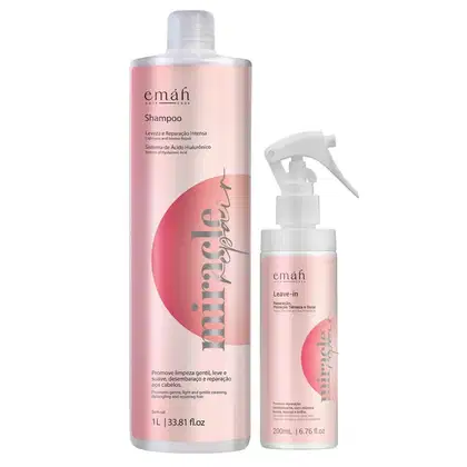 Kit Emáh Hair Care Miracle Repair Duo Treatment Salon, 2 produtos.