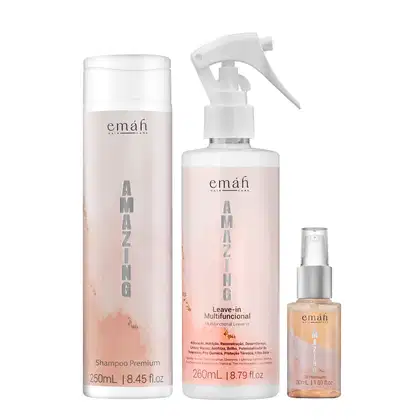 Kit Emáh Hair Care Amazing Tripla Ação, 3 produtos.