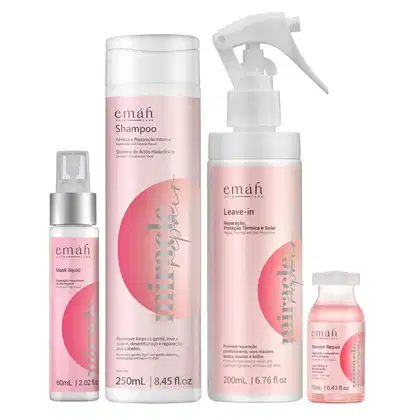 Kit Emáh Hair Care Miracle Repair Four Home Essential, 4 produtos.