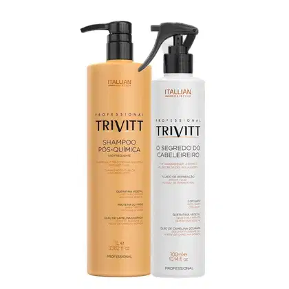 Imagem do produto Trivitt Shampoo Pós Qúimica + Reconstrutor Capilr O Segredo Do Cabeleireiro 300ml