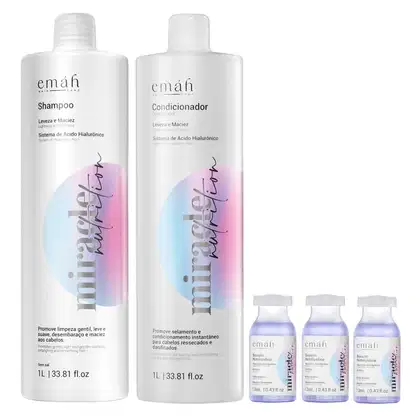 Kit Emáh Hair Care Miracle Nutrition Quinteto Intense, 5 produtos.