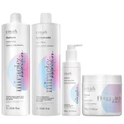 Kit Emáh Hair Care Miracle Nutrition Quarteto Intense, 4 produtos.
