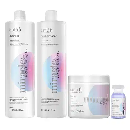 Kit Emáh Hair Care Miracle Nutrition Four Treatment, 4 produtos.