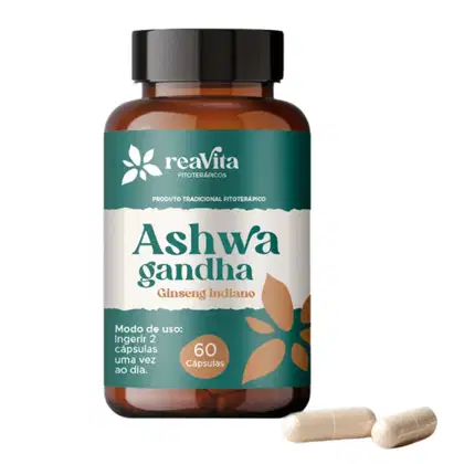 Imagem do produto Ashwaga Indiano 1000mg por dose Reavita  60 Cáps – Força e Energia