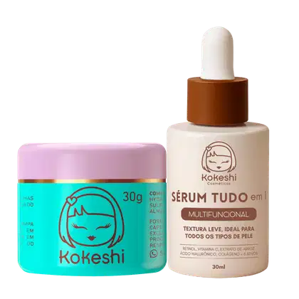 Imagem do produto Kit Creme Facial Pele de Porcelana Sérum tudo em 1 Kokeshi