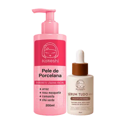 Imagem do produto Kit Sabonete e Sérum Facial Tudo em 1 Kokeshi Pele de Porcelana Kokeshi