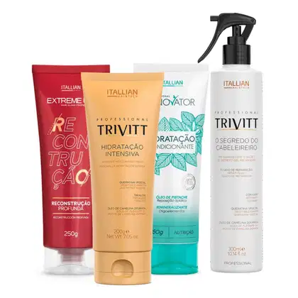 Imagem do produto Kit Cronograma Capilar Trivitt – Hidratação, Nutrição, Reconstrução e Reparação Completa (4 itens)