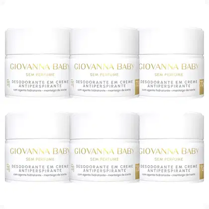 Imagem do produto Kit Giovanna Baby Sem Perfume: 6 Desodorantes em Creme Antiperspirante 55g