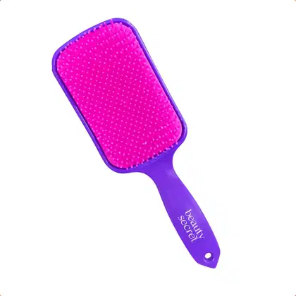 Imagem do produto Escova Raquete Rosa/Roxo Beauty Secret Desembaraçar Total Sem Esforço