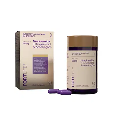 Imagem do produto FortLife Pharma Niacinamida + Dexpantenol & Associações 1000mg - Suplemento Vitamínico (60 Cápsulas)