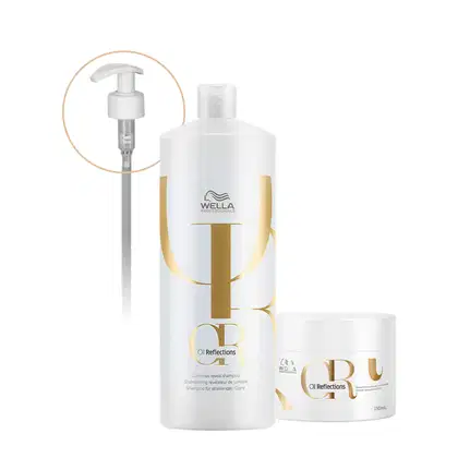 Imagem do produto Kit Wella Professionals Oil Reflections Shampoo Mask Válvula Pump (3 Produtos)