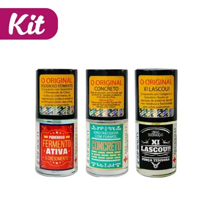 Imagem do produto Top Beauty S.O.S Unhas - Kit Concreto, Poderoso Fermento e Xi-Lascou (3 produtos)
