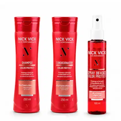 Imagem do produto Kit NICK VICK Color Protect Alta Performance (Shampoo, Cond e Spray Bifásico)