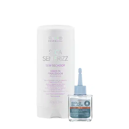 Imagem do produto Kit Amend Seca Sem Frizz Gold Black Leave-in Reparador de Pontas (2 produtos)