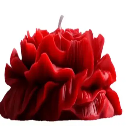Imagem do produto Vela Aroma Flores Formato de Rosa Cor Vermelha 80g