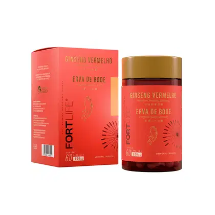 Imagem do produto FortLife Pharma Ginseng Vermelho + Erva de Bode - Suplemento Vitamínico (60 Cápsulas)