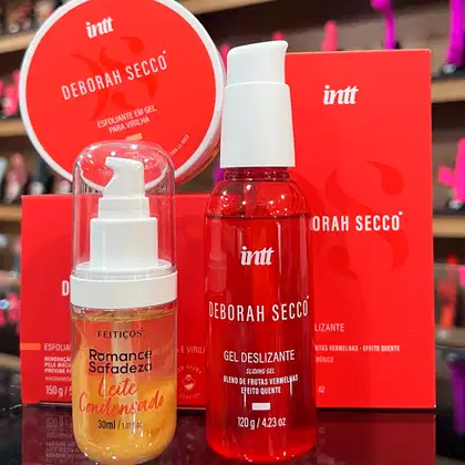 Imagem do produto Kit Sedução Sublime com Esfoliante Gel Lubrificante e Calda Beijável de Leite Condensado
