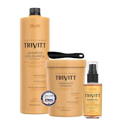 Imagem do produto Kit Profissional Trivitt Pós Química – Manutenção Capilar Completa e Nutritiva (3 Itens)
