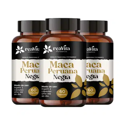 Imagem do produto Kit 03 Maca Peruana Negra 100% Pura 500mg por capsula Premium