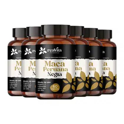 Imagem do produto Kit 06 Maca Peruana Negra 100% Pura 500mg por capsula Premium