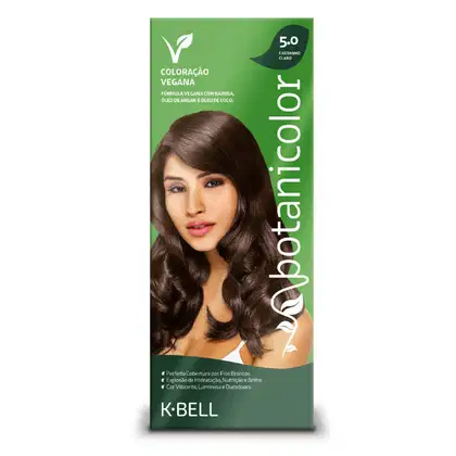 Imagem do produto K-BELL KIT COLORAÇÃO VEGANA BOTANICOLOR 5.0 CASTANHO CLARO