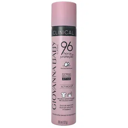 Imagem do produto Giovanna Baby Desodorante Aerossol Classic Clinical 96h Vegano 200ml / 120g