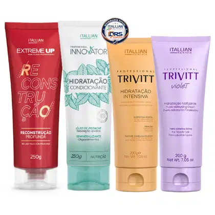 Imagem do produto Cronograma Capilar Itallian Trivitt + Máscara Matizante | Hidratação, Nutrição e Reconstrução (4 Itens)