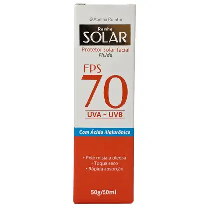 Imagem do produto Abelha Rainha Rainha Solar Protetor Solar Facial Fluido com Ácido Hialurônico FPS 70 50g / 50ml