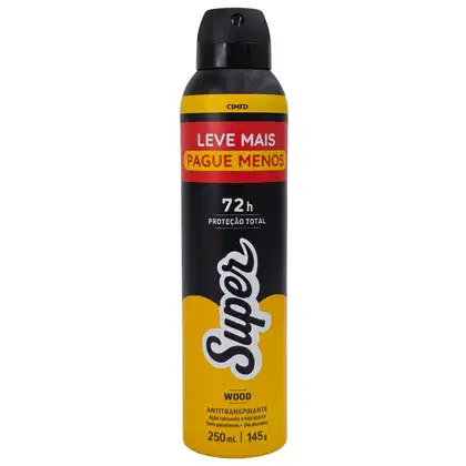 Imagem do produto Cimed Super Wood 72h - Desodorante Antitranspirante Aerosol 250ml
