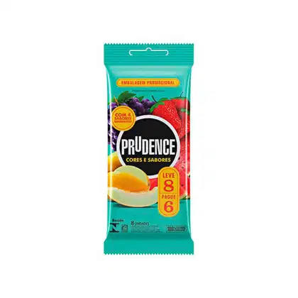 Imagem do produto Preservativo com Cor e Sabor - Mix | 8 Unidades | Prudence