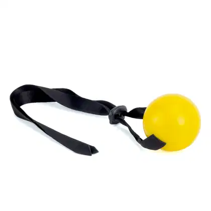 Imagem do produto Mordaça Bola com Alça em Cetim - Amarelo | La Pimienta Sado