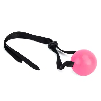Imagem do produto Mordaça Bola com Alça em Cetim - Rosa | La Pimienta Sado