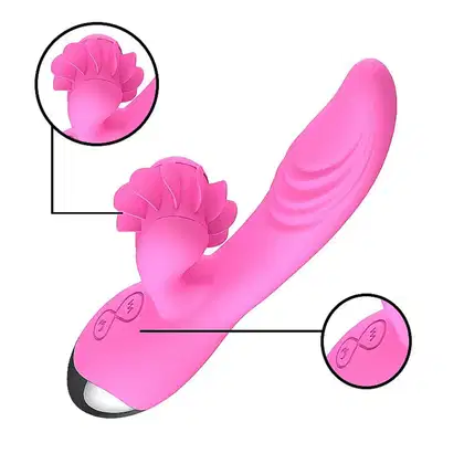 Imagem do produto Vibrador com Língua Giratória e Aquecimento - Rosa | Dibe