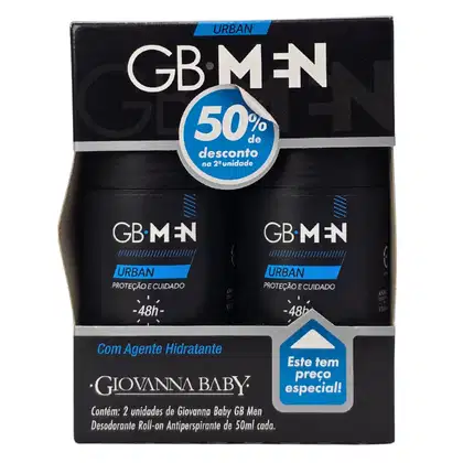 Imagem do produto Giovanna Baby GB Men Kit 2 Desodorante Roll-on Urban 48h Vegano 50ml Cada
