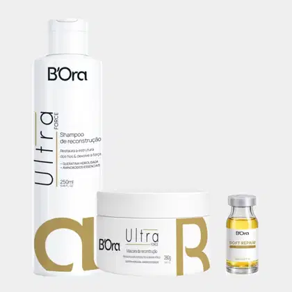 Imagem do produto Kit Ultra Force Recontrução Shampoo e Máscara + Brinde - B'Ora
