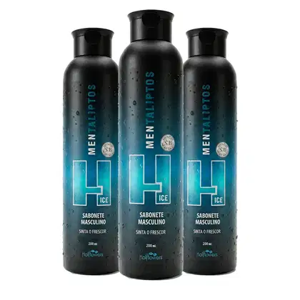Imagem do produto Kit 3 Sabonetes Íntimos Masculinos Mentaliptos Ice Vegano Higiene Diária e Refrescância 200ml