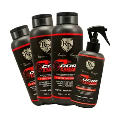 Imagem do produto Kit Carvão Ativado 4 Itens Ccrp Turbo 500ml Robson Peluquero