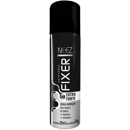 Imagem do produto Spray Fixador De Cabelo Profissional Neez Laque Capilar Fixação Extra Forte 24 Horas 50ml