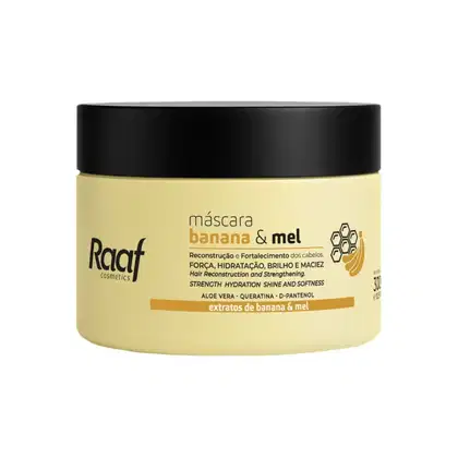 Imagem do produto Máscara Capilar Reconstrutora Banana e Mel Efeito Teia Raaf Cosmetics - 300g