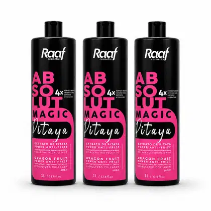 Imagem do produto Kit 3 Máscara Alisamento Progressiva Absolut Pitaya Liso Absoluto Raaf Cosmetics - 1L