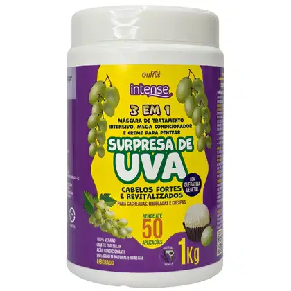 Imagem do produto Griffus Intense Tratamento Capilar 3 em 1 Surpresa de Uva Cabelos Fortes e Revitalizados 1Kg
