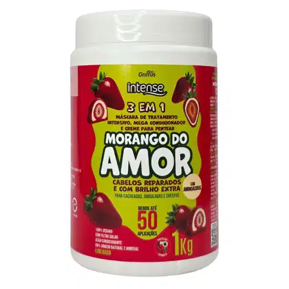 Imagem do produto Griffus Intense Tratamento Capilar 3 em 1 Morango do Amor Cabelos Reparados e Brilho Extra 1Kg