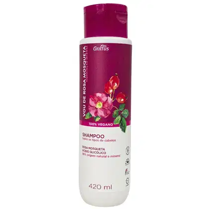 Imagem do produto Griffus Vou de Rosa Mosqueta Shampoo Hidratação Intensa Vegano 420ml