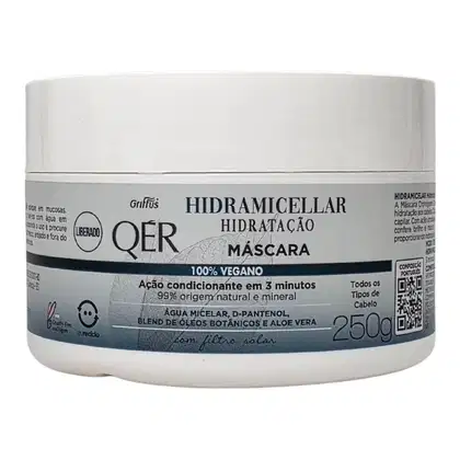 Imagem do produto Griffus QÉR Máscara Capilar Hidratação Hidramicellar Vegano 250g